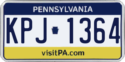 PA license plate KPJ1364