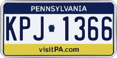 PA license plate KPJ1366