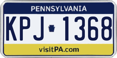 PA license plate KPJ1368