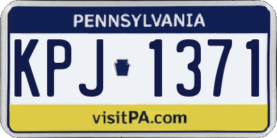 PA license plate KPJ1371
