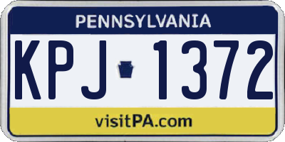 PA license plate KPJ1372