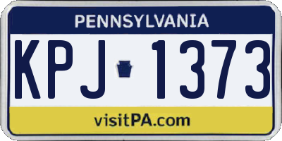 PA license plate KPJ1373