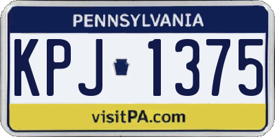 PA license plate KPJ1375