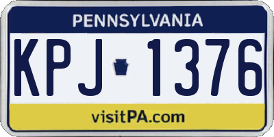 PA license plate KPJ1376