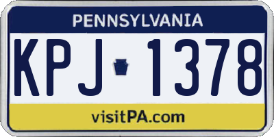 PA license plate KPJ1378