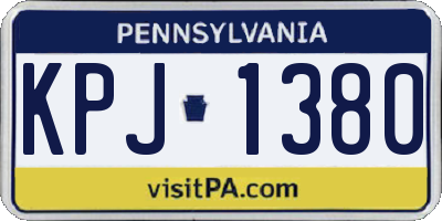 PA license plate KPJ1380