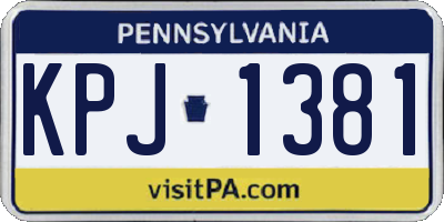 PA license plate KPJ1381