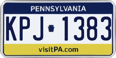 PA license plate KPJ1383
