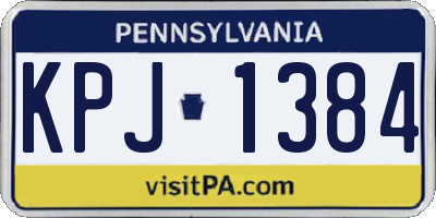 PA license plate KPJ1384