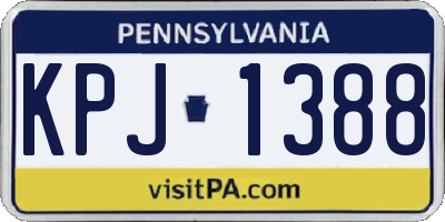 PA license plate KPJ1388