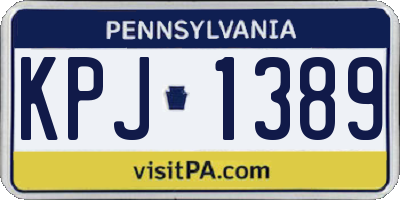 PA license plate KPJ1389