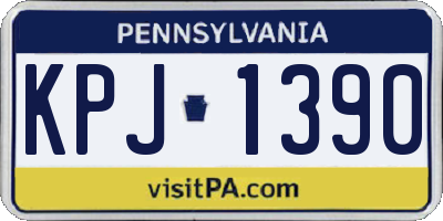 PA license plate KPJ1390