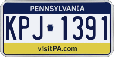 PA license plate KPJ1391