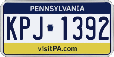 PA license plate KPJ1392