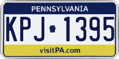 PA license plate KPJ1395