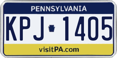 PA license plate KPJ1405