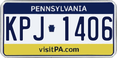PA license plate KPJ1406