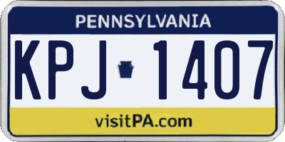 PA license plate KPJ1407
