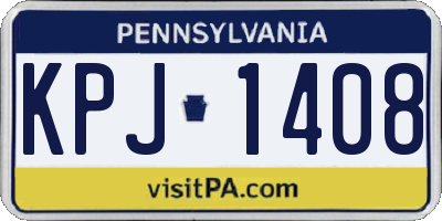 PA license plate KPJ1408
