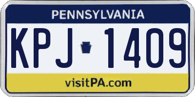 PA license plate KPJ1409