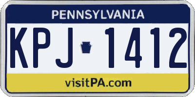 PA license plate KPJ1412
