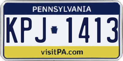 PA license plate KPJ1413