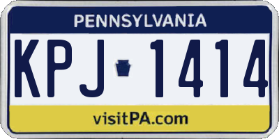 PA license plate KPJ1414