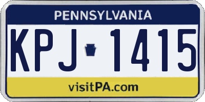 PA license plate KPJ1415