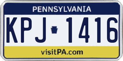 PA license plate KPJ1416