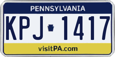 PA license plate KPJ1417