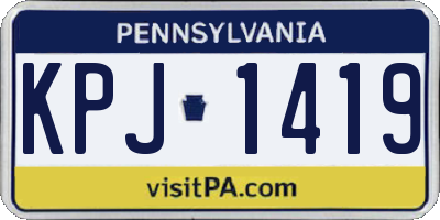PA license plate KPJ1419
