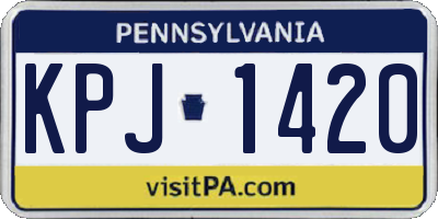 PA license plate KPJ1420