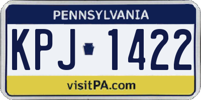PA license plate KPJ1422