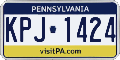 PA license plate KPJ1424