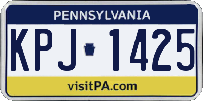 PA license plate KPJ1425