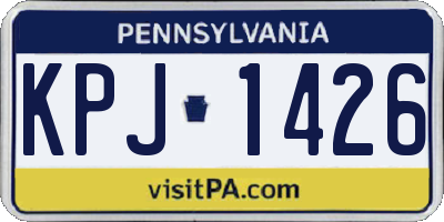 PA license plate KPJ1426