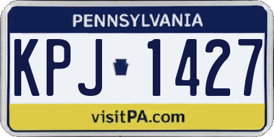 PA license plate KPJ1427