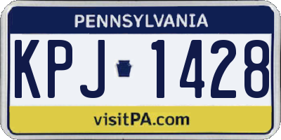 PA license plate KPJ1428
