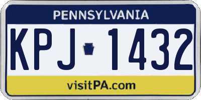 PA license plate KPJ1432