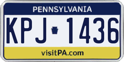 PA license plate KPJ1436