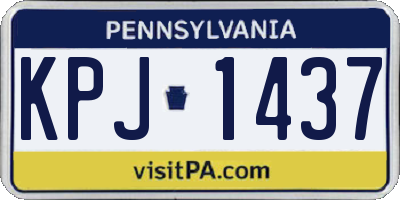 PA license plate KPJ1437