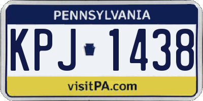 PA license plate KPJ1438