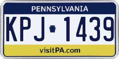 PA license plate KPJ1439