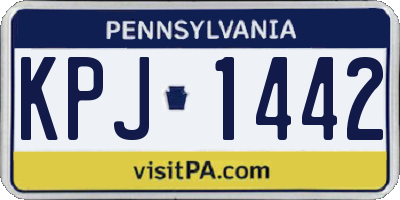 PA license plate KPJ1442