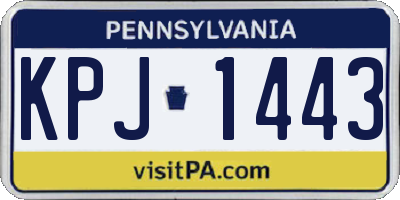 PA license plate KPJ1443