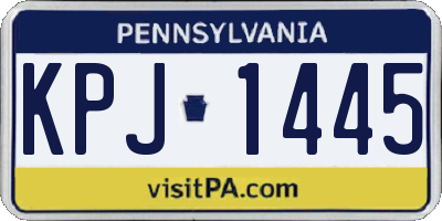 PA license plate KPJ1445