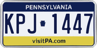 PA license plate KPJ1447