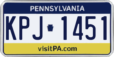 PA license plate KPJ1451