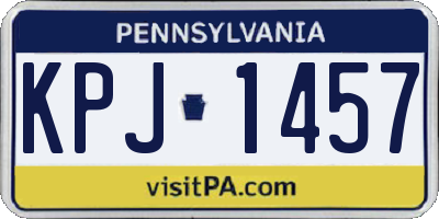 PA license plate KPJ1457