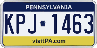 PA license plate KPJ1463